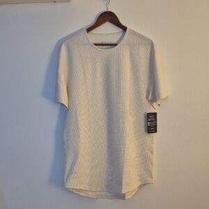 NWT BYLT Premium Basics Men's White Polka Dot T-Shirt Athletic Fit Soft Size L